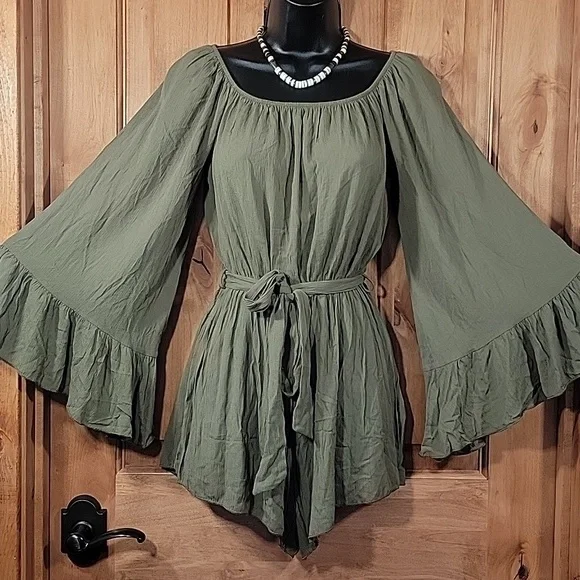 Windsor Olive Green Romper - Picture 1 of 12
